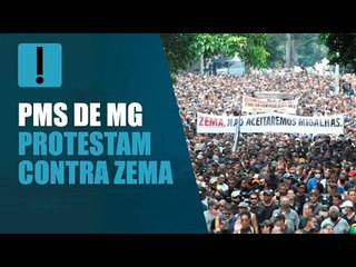 Milhares de policiais e bombeiros, muitos armados, protestam no centro de BH