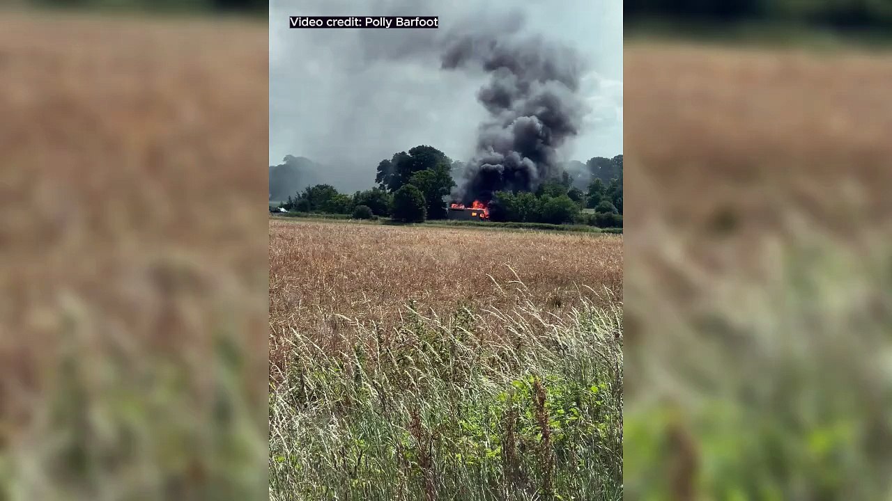 Horsebox fire near Horringer closes road in both directions