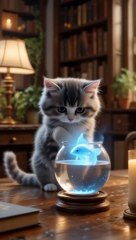 Shocking! The Kitten Can't Even Look at the Fish