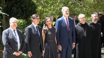 Los Reyes llegan a la abadía de Montserrat