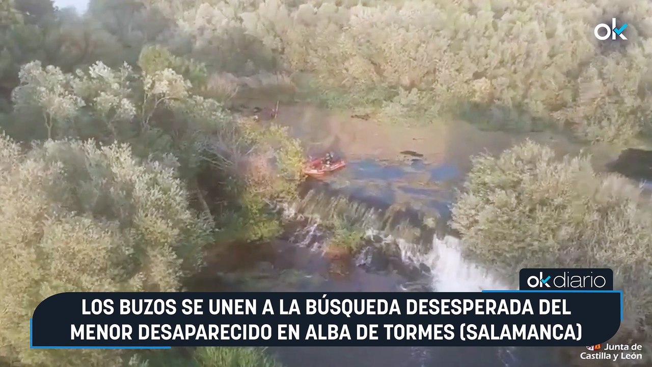 Los buzos se unen a la búsqueda desesperada del menor desaparecido en Alba de Tormes (Salamanca)