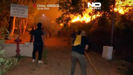 Grécia: Bombeiros continuam a combater incêndio em Chios