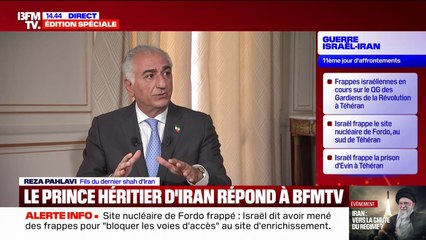 "Tant que ce régime est en place, c'est une menace": le fils du dernier shah d'Iran souligne que "l'apaisement n'est pas une solution"