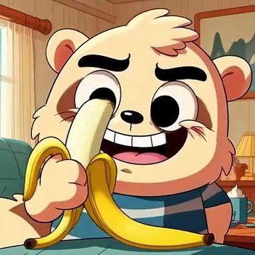 Finn peeling banana #foryou #cuteanimal #shorts #finn #cartoon