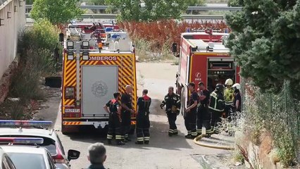 Incendio en una ebanistería de Santovenia de Pisuerga