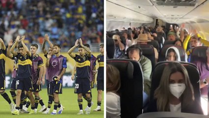 Afición de Boca Juniors desata la locura en pleno vuelo rumbo al partido contra Auckland City
