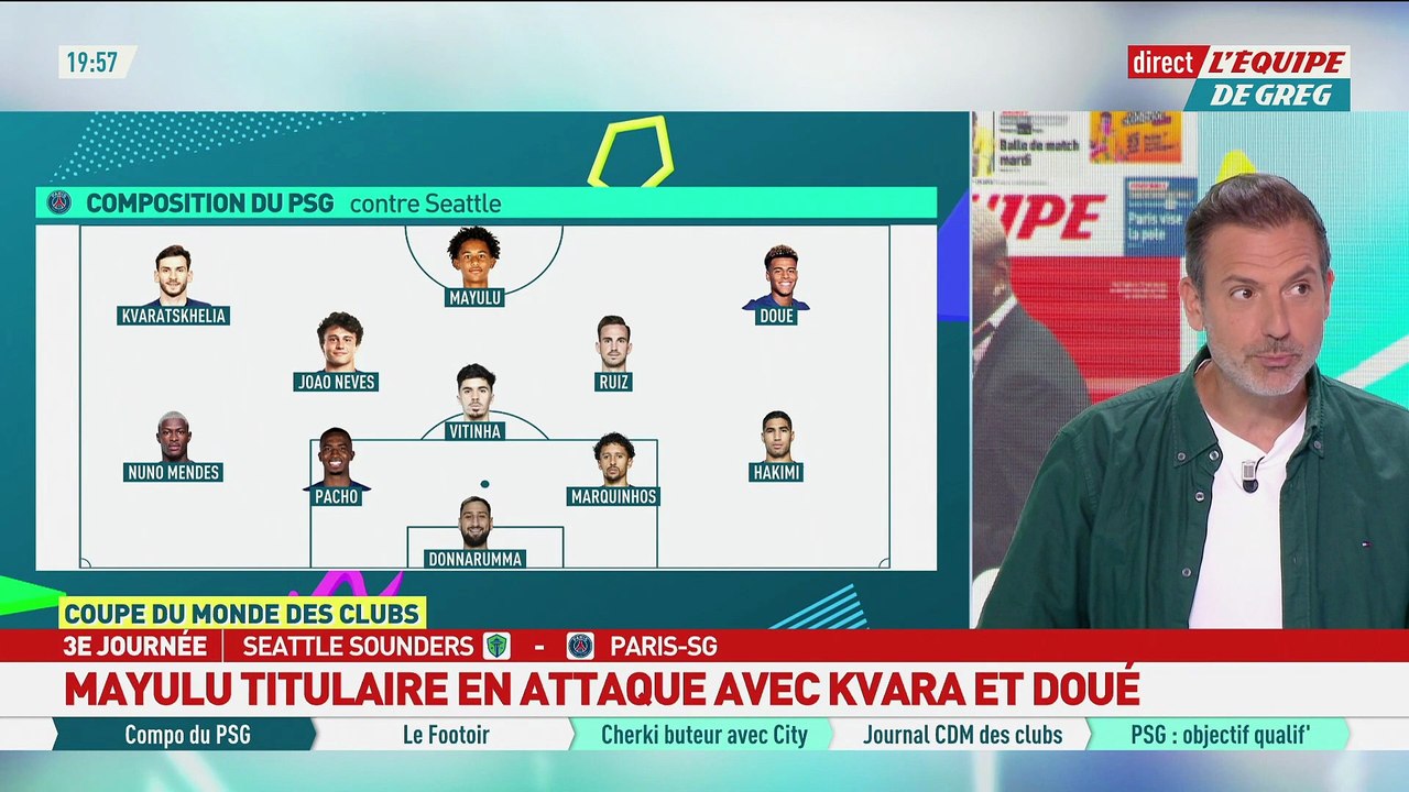 Mayulu d’entrée, Dembélé toujours ménagé contre Seattle - Foot - Coupe du monde des clubs - PSG