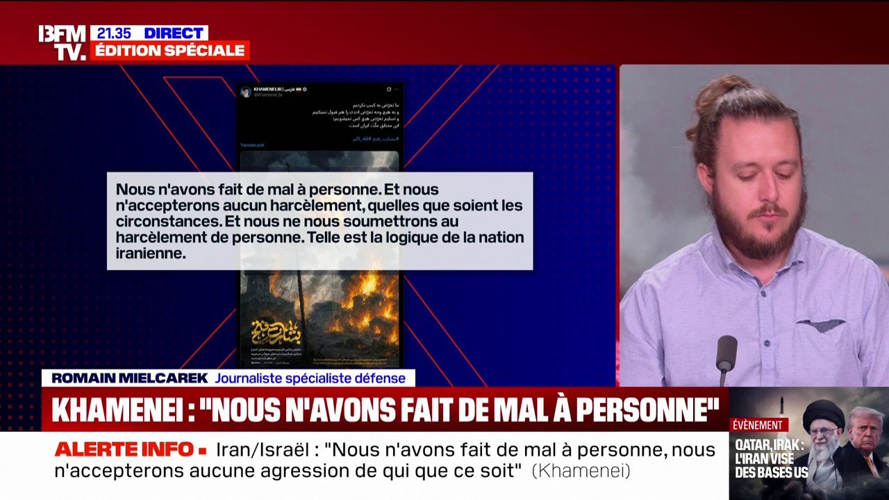 Bases américaines visées par l'Iran: "Nous n'avons fait de mal à personne", déclare Ali Khamenei, guide suprême iranien