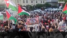 Usa, il leader delle proteste universitarie filo-palestinesi parla ai sostenitori
