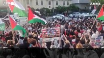 Usa, il leader delle proteste universitarie filo-palestinesi parla ai sostenitori