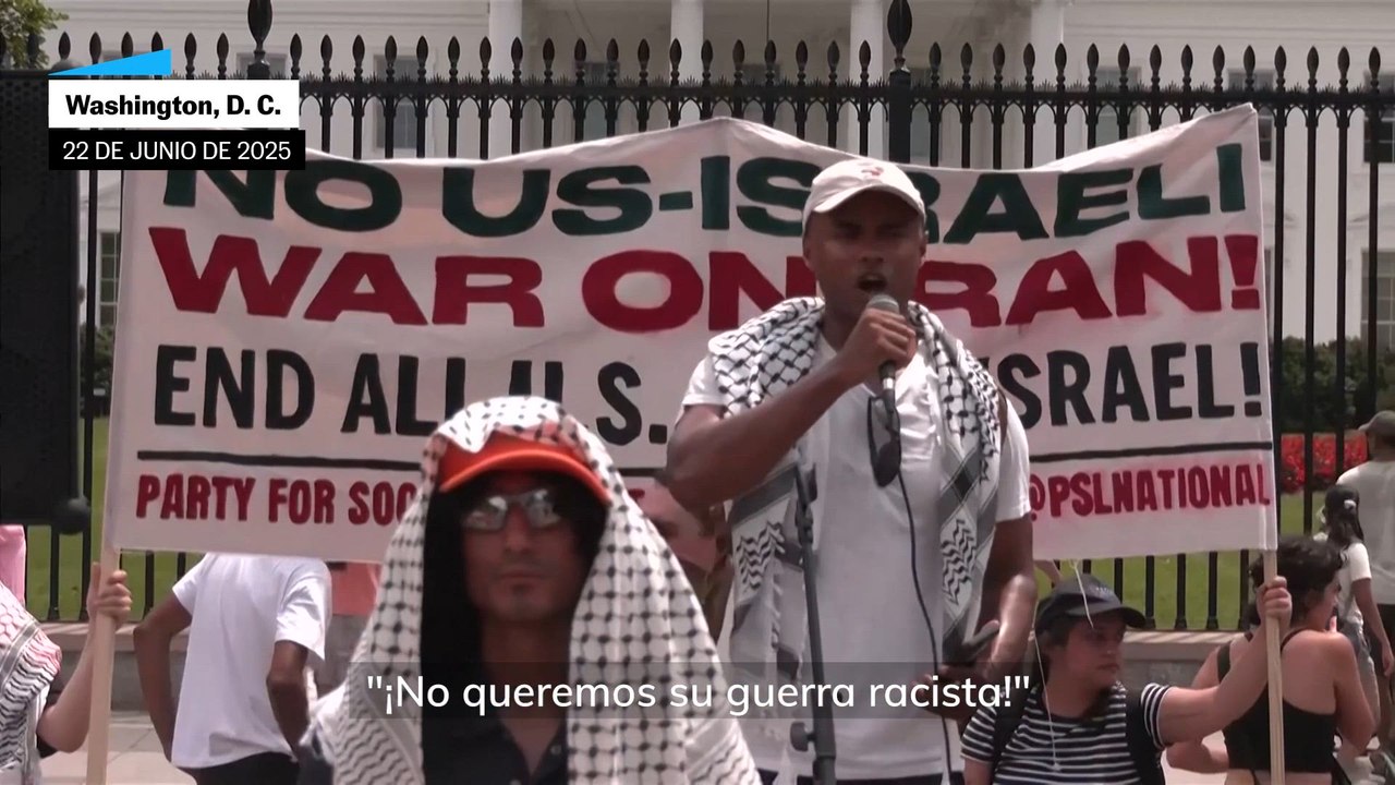 Estadounidenses protestan contra la guerra con Irán