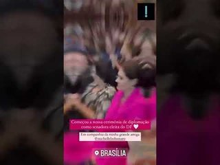 A primeira-dama Michelle Bolsonaro acompanhou a diplomação de Damares Alves como senadora #shorts