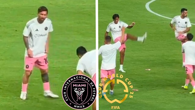 Lionel Messi entra en calor junto a sus compañeros de Inter Miami previo al juego