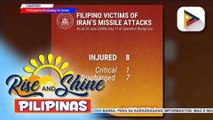 Bilang ng mga Pilipinong nasugatan sa bakbakan ng Israel at Iran, nananatili sa walo