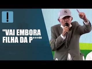 Pai de Arthur Lira xinga manifestante em evento com Jair Bolsonaro