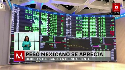Peso mexicano se aprecia debido a la tensión en Medio Oriente