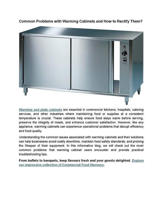 Common Problems with Warming Cabinets and How to Rectify Them