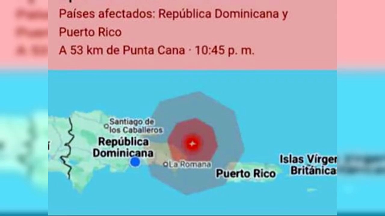 El temblor de magnitud 5.7 se registra al noreste de Punta Cana