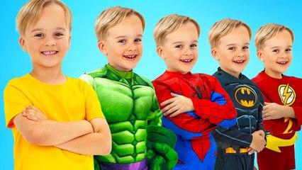 Kids turn into superheroes with inflatable toys