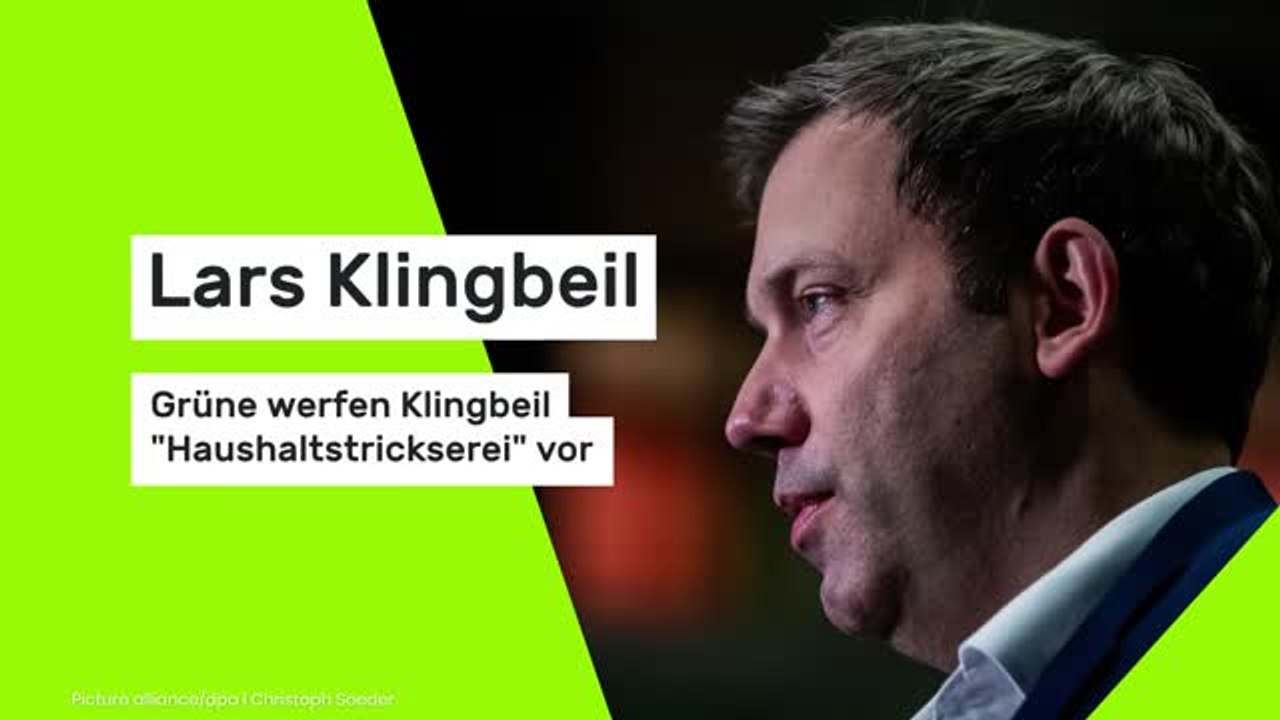 Lars Klingbeil: Grüne werfen Klingbeil 'Haushaltstrickserei' vor