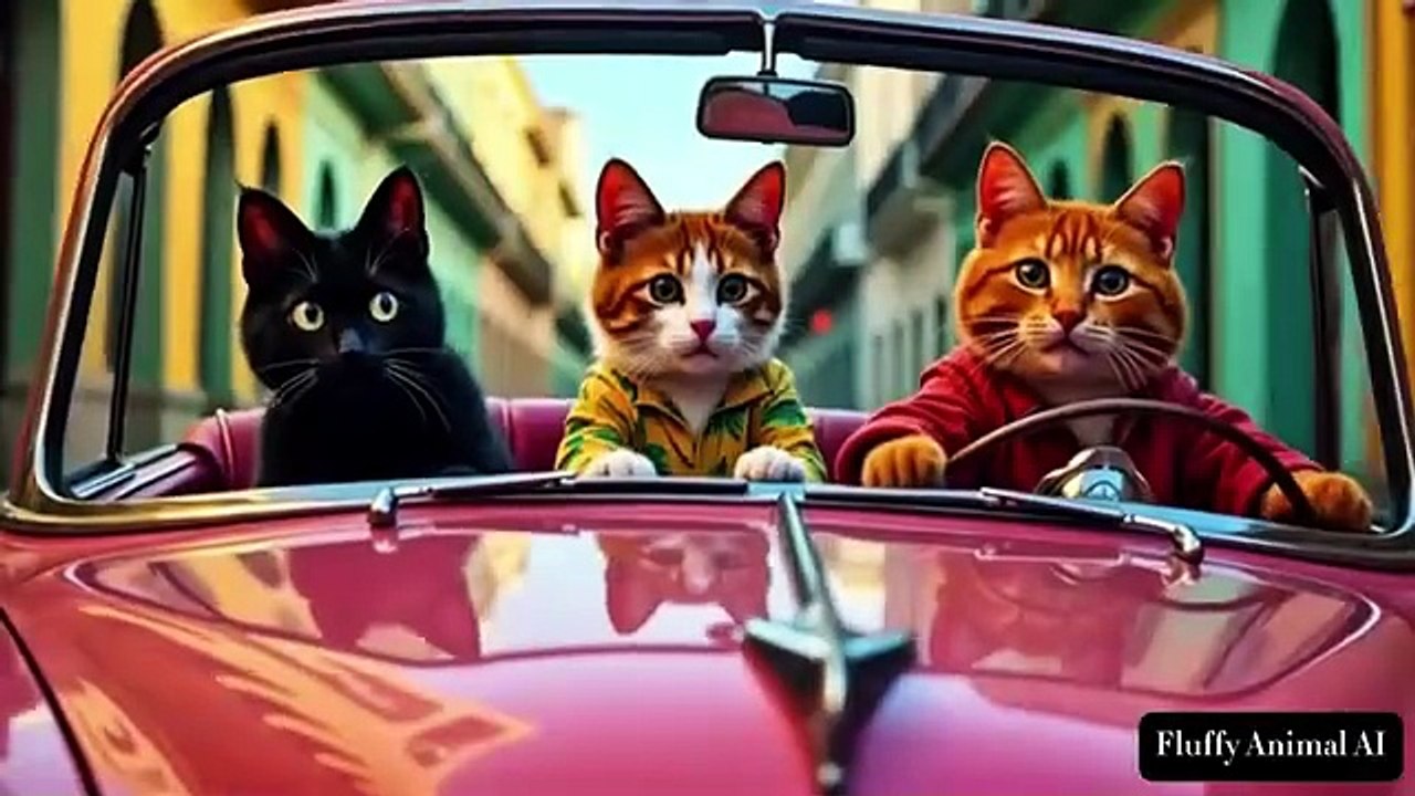 3 Stylish Cats Explore Cuba | Fluffy Animal AI Adventure 🐾🇨🇺