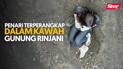 Penari terperangkap dalam kawah gunung Rinjani