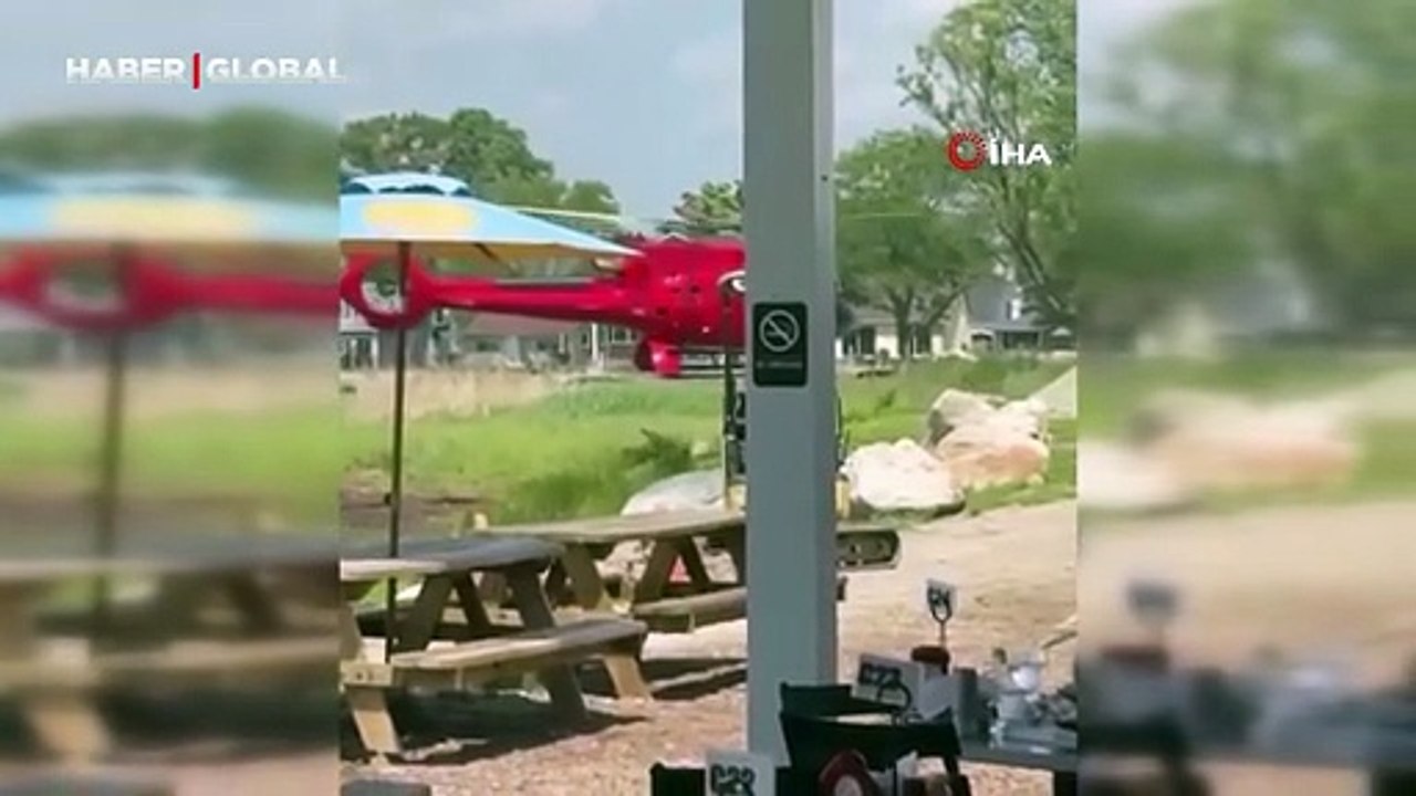 ABD'de iniş yapmaya çalışan helikopter yan yattı