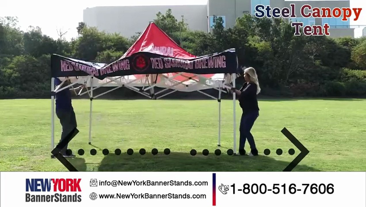 How to Set up Steel Canopy Tent Display - New York Banner Stands
