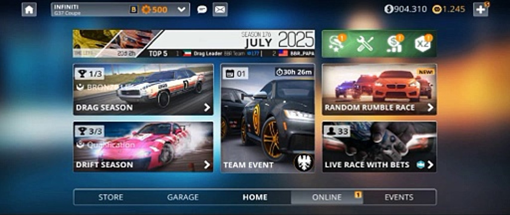 Infiniti G37 Coupe (B race) CPR 250-500 1/8  #nitronation #Gaming #Drag #CarMods #CarRacing #gameandroid