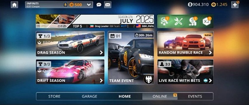 Infiniti G37 Coupe (B race) CPR 250-500 1/8 #nitronation #Gaming #Drag #CarMods #CarRacing #gameandroid