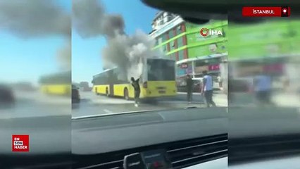 İstanbul Sultangazi'de İETT otobüsü alev aldı