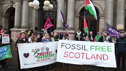 Divestment campaigners protest Strathclyde Pension Funds