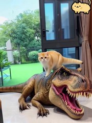 Tiny Kitten Triumphs Over Mighty T-Rex 🐱🦖