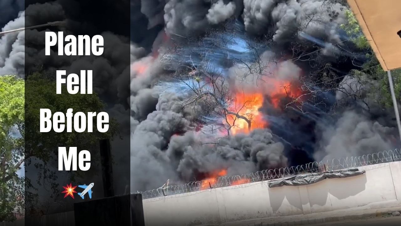 Massive fire sparked following tragic plane crash in Ahmedabad, India