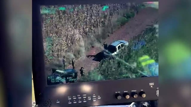 Imagens aéreas mostram cerco a veículo carregado com contrabando em Santa Tereza