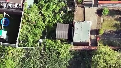Watch as drone tracks Doncaster cannabis grower as he tries to flee