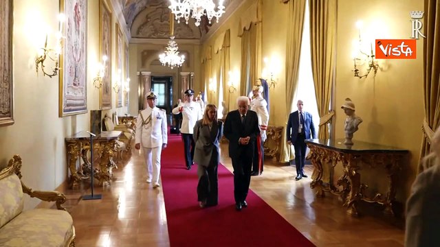 Mattarella riceve la premier Meloni e i Ministri in vista del Consiglio Europeo