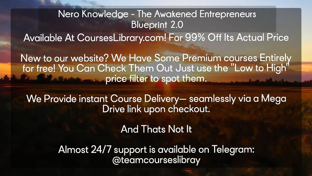 (courseslibrary.com)Nero Knowledge - The Awakened Entrepreneurs Blueprint 2.0