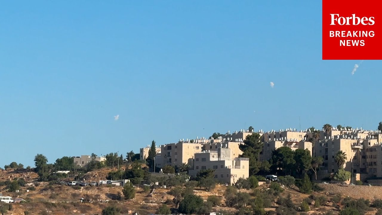 Missiles Fired By Iran Fly Across The Sky Over Bethlehem After The US Strikes Nuclear Sites In Iran