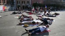 Massa, flash mob in piazza Aranci contro la guerra in Palestina