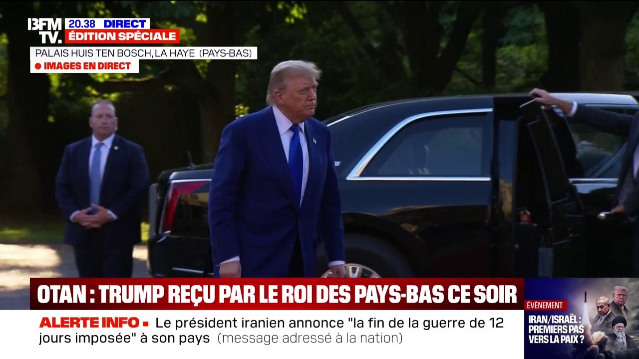 Donald Trump est arrivé pour le dîner à La Haye aux Pays-Bas avant le début du Sommet de l'Otan