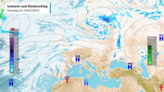 Ein kleines, aber intensives Unwettertief zieht von Mittwoch bis Donnerstag nach Deutschland