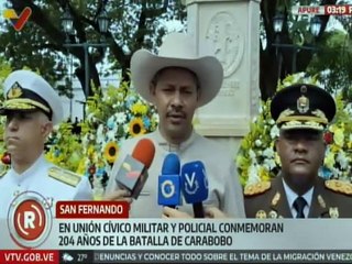 Apure | En unión cívico-militar-policial se celebró los 204 años de la Batalla de Carabobo
