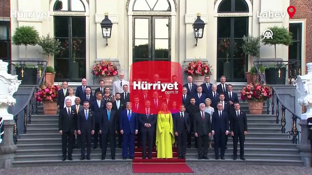 Cumhurbaşkanı Erdoğan, Lahey'de... NATO Liderler Zirvesi'nde aile fotoğrafı