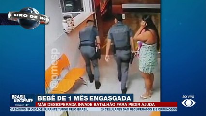 Policiais salvam bebê de um mês engasgada