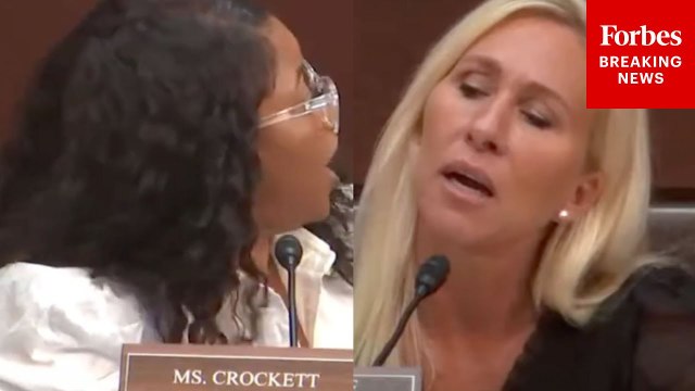 'You're Rudely Interrupting': Marjorie Taylor Greene Snaps At Jasmine Crockett During DOGE Hearing