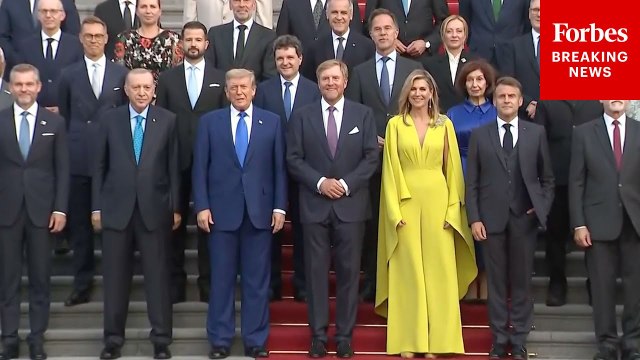 President Trump Participates In NATO Family Photo At Netherlands Royal Palace