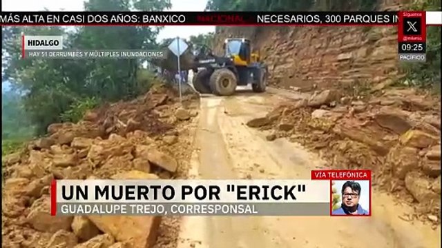 'Erick' dejó 51 derrumbes en carreteras, inundaciones y una persona sin vida en Hidalgo
