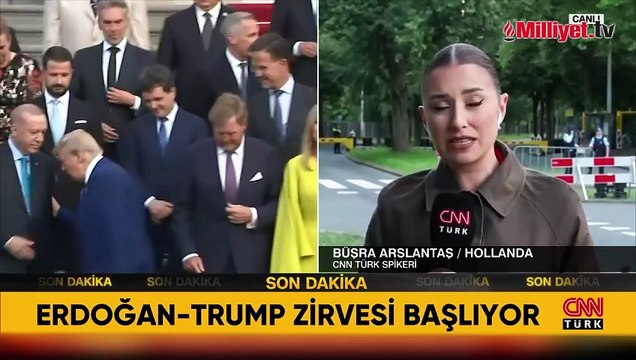 Lahey'de Erdoğan-Trump zirvesi! İki lider bir araya geldi