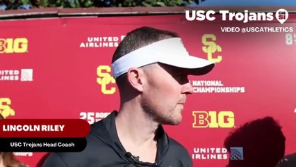 USC Trojans Head Coach Lincoln Riley Discusses How their Right Tackles Are Doing